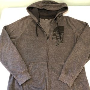 North Face dark gray zip up hoodie, women’s XL, gently worn
